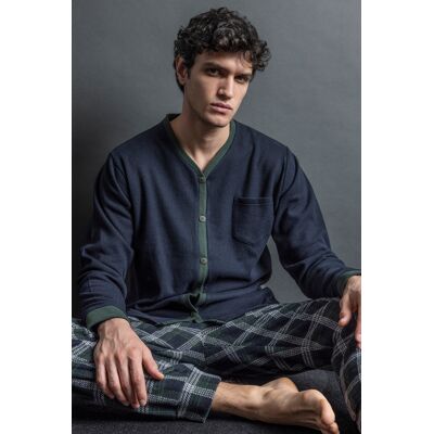 Admas - Pyjama ouvert Smeraldo C bleu marine S - Publicité Admas - Pyjama ouvert Smeraldo C bleu marine S - Publicité