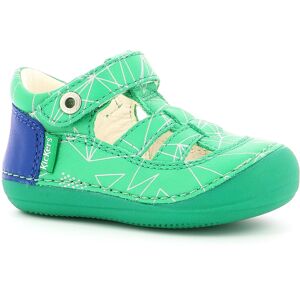 Kickers - Salomés en Cuir Sushy vert galactic 19 - Publicité Kickers - Salomés en Cuir Sushy vert galactic 19 - Publicité