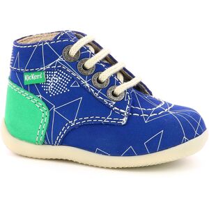 Kickers - Bottillons en Cuir Bonbon-2 bleu/vert 18 - Publicité Kickers - Bottillons en Cuir Bonbon-2 bleu/vert 18 - Publicité
