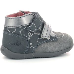 Kickers - Bottillons en Cuir Bonkro-2 gris argenté 18 - Publicité Kickers - Bottillons en Cuir Bonkro-2 gris argenté 18 - Publicité