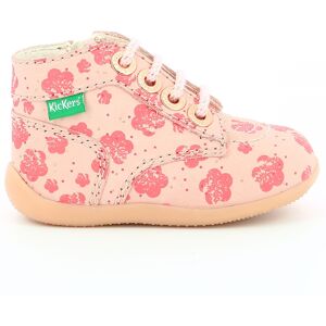 Kickers - Botillons en Cuir Bonzip roses 18 - Publicité Kickers - Botillons en Cuir Bonzip roses 18 - Publicité