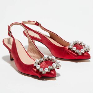 Cosmoparis - Slingbacks en Cuir métallisé Milia rouges - Talon 6 cm 36 - Publicité Cosmoparis - Slingbacks en Cuir métallisé Milia rouges - Talon 6 cm 36 - Publicité