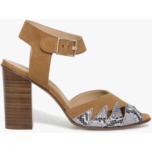 Bocage - Sandales en Velours de Cuir & Cuir croco Paige cognac - Talon 10 cm 36 - Publicité Bocage - Sandales en Velours de Cuir & Cuir croco Paige cognac - Talon 10 cm 36 - Publicité