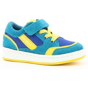 Kickers - Sneakers en Cuir Bisckuit bleu/jaune 20 - Publicité Kickers - Sneakers en Cuir Bisckuit bleu/jaune 20 - Publicité