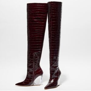 Stuart Weitzman - Cuissardes en Cuir Lucite violet vif - Talon 10 cm 37,5 - Publicité Stuart Weitzman - Cuissardes en Cuir Lucite violet vif - Talon 10 cm 37,5 - Publicité