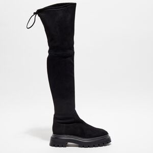 Stuart Weitzman - Cuissardes en Velours de Cuir Bedfordland noires - Talon 5 cm 40 - Publicité Stuart Weitzman - Cuissardes en Velours de Cuir Bedfordland noires - Talon 5 cm 40 - Publicité