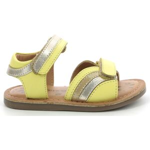 Kickers - Sandales en Cuir Divizza jaune doré métallisé 32 - Publicité Kickers - Sandales en Cuir Divizza jaune doré métallisé 32 - Publicité