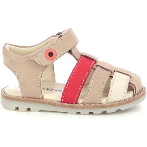Kickers - Sandales en Cuir Nonosti beige/rouge 27 - Publicité Kickers - Sandales en Cuir Nonosti beige/rouge 27 - Publicité