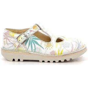 Kickers - Salomés en Cuir Kick Mary Jane blanc/sunshine 24 - Publicité Kickers - Salomés en Cuir Kick Mary Jane blanc/sunshine 24 - Publicité