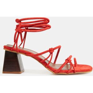 Alohas - Sandales en Velours de Cuir Cuir Goldie rouge orangé - Talon 7 cm 36 - Publicité Alohas - Sandales en Velours de Cuir Cuir Goldie rouge orangé - Talon 7 cm 36 - Publicité