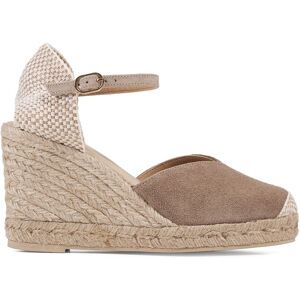 Geox - Espadrilles compensées en Velours de Cuir Gelsa beige - Talon 9.5 cm 41 - Publicité Geox - Espadrilles compensées en Velours de Cuir Gelsa beige - Talon 9.5 cm 41 - Publicité