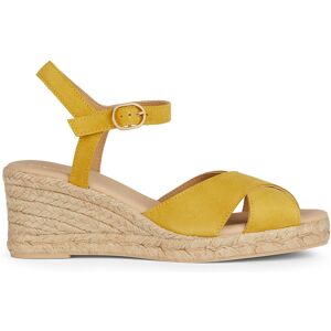 Geox - Espadrilles compensées en Cuir Gelsa jaune - Talon 6.5 cm 41 - Publicité Geox - Espadrilles compensées en Cuir Gelsa jaune - Talon 6.5 cm 41 - Publicité