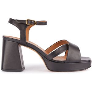 Geox - Sandales en Cuir Soledea noires - Talon 8.5 cm 41 - Publicité Geox - Sandales en Cuir Soledea noires - Talon 8.5 cm 41 - Publicité