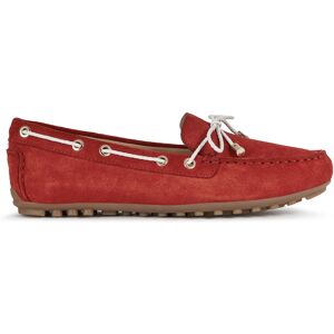 Geox - Mocassins en Velours de Cuir Leelyan rouge/blanc 37 - Publicité Geox - Mocassins en Velours de Cuir Leelyan rouge/blanc 37 - Publicité