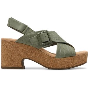 Clarks - Sandales Nerisa West Nubuck sauges - Talon 7.5cm 37 - Publicité Clarks - Sandales Nerisa West Nubuck sauges - Talon 7.5cm 37 - Publicité