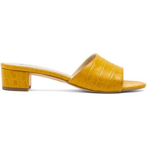 Humat - Mules à talon CA-264 texturé effet coco jaunes 35 - Publicité Humat - Mules à talon CA-264 texturé effet coco jaunes 35 - Publicité