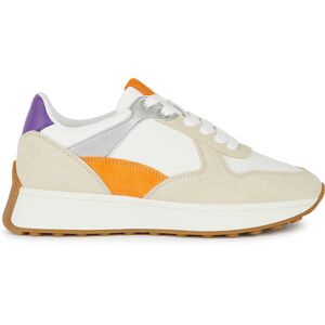 Geox - Baskets Amabel en daim blanc cassé/orange 35 - Publicité Geox - Baskets Amabel en daim blanc cassé/orange 35 - Publicité