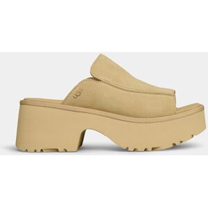 Ugg - Mules compensées New Heights suède beige 41 - Publicité Ugg - Mules compensées New Heights suède beige 41 - Publicité
