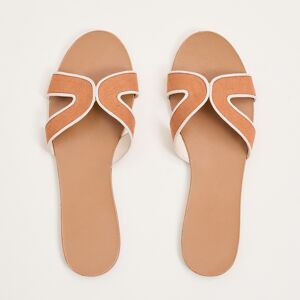 Laurence Tavernier - Chaussons Mules lin mélangé terracotta 37 - Publicité Laurence Tavernier - Chaussons Mules lin mélangé terracotta 37 - Publicité
