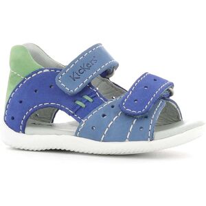 Kickers - Sandales en Velours de Cuir Boping bleu/vert 20 - Publicité Kickers - Sandales en Velours de Cuir Boping bleu/vert 20 - Publicité