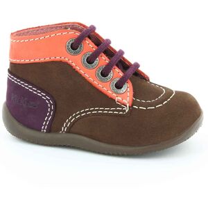 Kickers - Bottillons en Velours de Cuir Bonbon marron/rose/mauve 23 - Publicité Kickers - Bottillons en Velours de Cuir Bonbon marron/rose/mauve 23 - Publicité