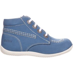 Kickers - Bottillons en Velours de Cuir Billy bleu/blanc 19 - Publicité Kickers - Bottillons en Velours de Cuir Billy bleu/blanc 19 - Publicité