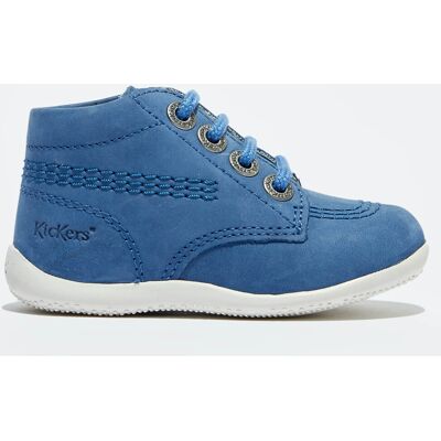 Kickers - Bottillons Bébé en Velours de cuir bleus 18 - Publicité Kickers - Bottillons Bébé en Velours de cuir bleus 18 - Publicité