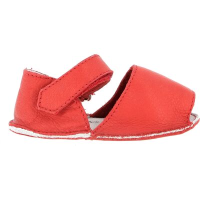 Minorquines - Sandales en Cuir Velvet rouges T.17 - Publicité Minorquines - Sandales en Cuir Velvet rouges T.17 - Publicité