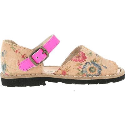 Minorquines - Sandales en Cuir Fleuri camel/rose 23 - Publicité Minorquines - Sandales en Cuir Fleuri camel/rose 23 - Publicité