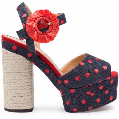 Castaner - Sandales Acacia à pois rouges - Talon 14 cm 36 - Publicité Castaner - Sandales Acacia à pois rouges - Talon 14 cm 36 - Publicité