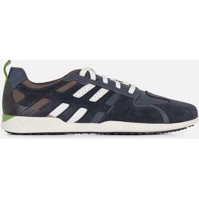Geox - Sneakers en Velours de Cuir & Cuir Snake marine/taupe 40 - Publicité Geox - Sneakers en Velours de Cuir & Cuir Snake marine/taupe 40 - Publicité