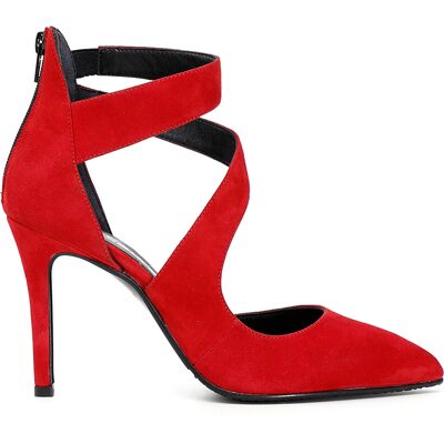 CafèNoir - Sandales en Velours de Cuir Melania rouges - Talon 9 cm 36 - Publicité CafèNoir - Sandales en Velours de Cuir Melania rouges - Talon 9 cm 36 - Publicité