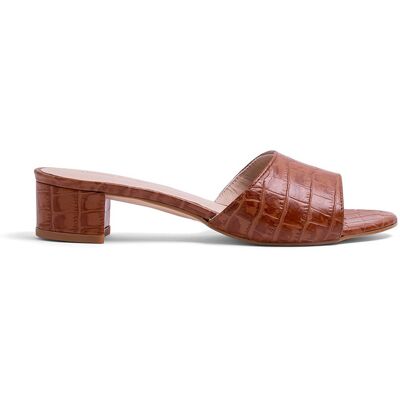 Elodie - Mules en Cuir Sofia camel 35 - Publicité Elodie - Mules en Cuir Sofia camel 35 - Publicité