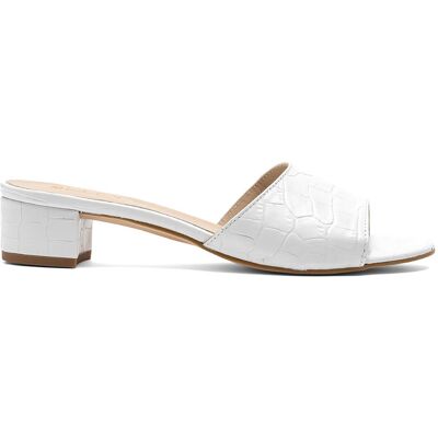 Elodie - Mules en Cuir Sofia blanches 39 - Publicité Elodie - Mules en Cuir Sofia blanches 39 - Publicité