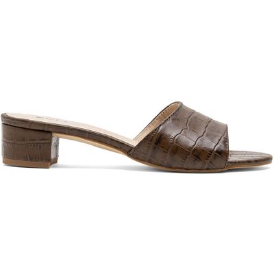 Elodie - Mules en Cuir Sofia marron 35 - Publicité Elodie - Mules en Cuir Sofia marron 35 - Publicité
