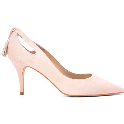 Elodie - Escarpins en Velours de Cuir Clarissa nude - Talon 7 cm 39 - Publicité Elodie - Escarpins en Velours de Cuir Clarissa nude - Talon 7 cm 39 - Publicité