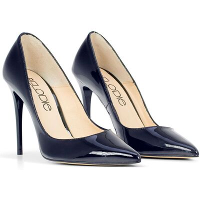 Elodie - Escarpins en Cuir vernis Cristina marine - Talon 10 cm 35 - Publicité Elodie - Escarpins en Cuir vernis Cristina marine - Talon 10 cm 35 - Publicité