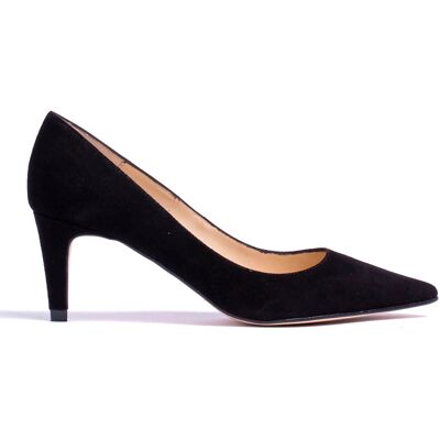 Elodie - Escarpins en Velours de Cuir Amanda noirs - Talon 5 cm 41 - Publicité Elodie - Escarpins en Velours de Cuir Amanda noirs - Talon 5 cm 41 - Publicité