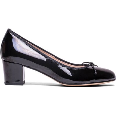 Elodie - Ballerines en Cuir vernis Lorraine noires - Talon 5 cm 42 - Publicité Elodie - Ballerines en Cuir vernis Lorraine noires - Talon 5 cm 42 - Publicité
