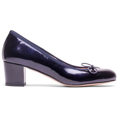 Elodie - Escarpins en cuir vernis Lorraine marine - Talon 5 cm 38 - Publicité Elodie - Escarpins en cuir vernis Lorraine marine - Talon 5 cm 38 - Publicité