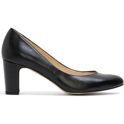 Elodie - Escarpins en cuir Carole noirs - Talon 6cm 39 - Publicité Elodie - Escarpins en cuir Carole noirs - Talon 6cm 39 - Publicité