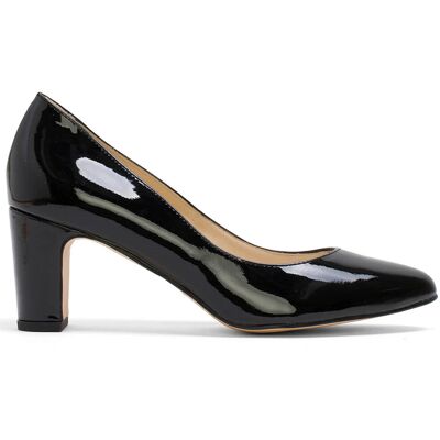 Elodie - Escarpins en Cuir vernis Carole noirs - Talon 5 cm 35 - Publicité Elodie - Escarpins en Cuir vernis Carole noirs - Talon 5 cm 35 - Publicité