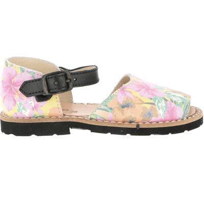 Minorquines - Sandales en Cuir Fleurs rose/multicolore 22 - Publicité Minorquines - Sandales en Cuir Fleurs rose/multicolore 22 - Publicité