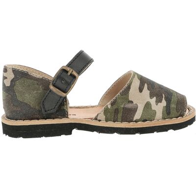 Minorquines - Sandales en Cuir Camouflage noires 24 - Publicité Minorquines - Sandales en Cuir Camouflage noires 24 - Publicité