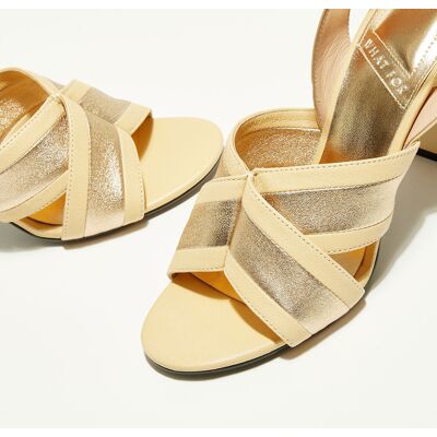 What For - Sandales en Cuir Benji beiges - Talon 9 cm 36 - Publicité What For - Sandales en Cuir Benji beiges - Talon 9 cm 36 - Publicité