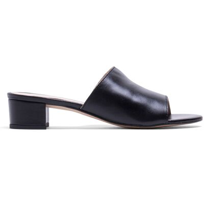 Elodie - Mules en Cuir Clo noires 35 - Publicité Elodie - Mules en Cuir Clo noires 35 - Publicité