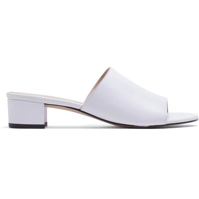 Elodie - Mules en Cuir Clo blanches 35 - Publicité Elodie - Mules en Cuir Clo blanches 35 - Publicité