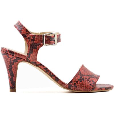 Elodie - Sandales en Cuir Oli rouges - Talon 6 cm 41 - Publicité Elodie - Sandales en Cuir Oli rouges - Talon 6 cm 41 - Publicité