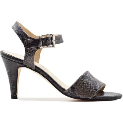 Elodie - Sandales en Cuir Oli noires - Talon 6 cm 36 - Publicité Elodie - Sandales en Cuir Oli noires - Talon 6 cm 36 - Publicité