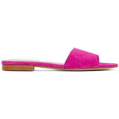 Elodie - Mules en Velours de Cuir Aita fuchsia 35 - Publicité Elodie - Mules en Velours de Cuir Aita fuchsia 35 - Publicité